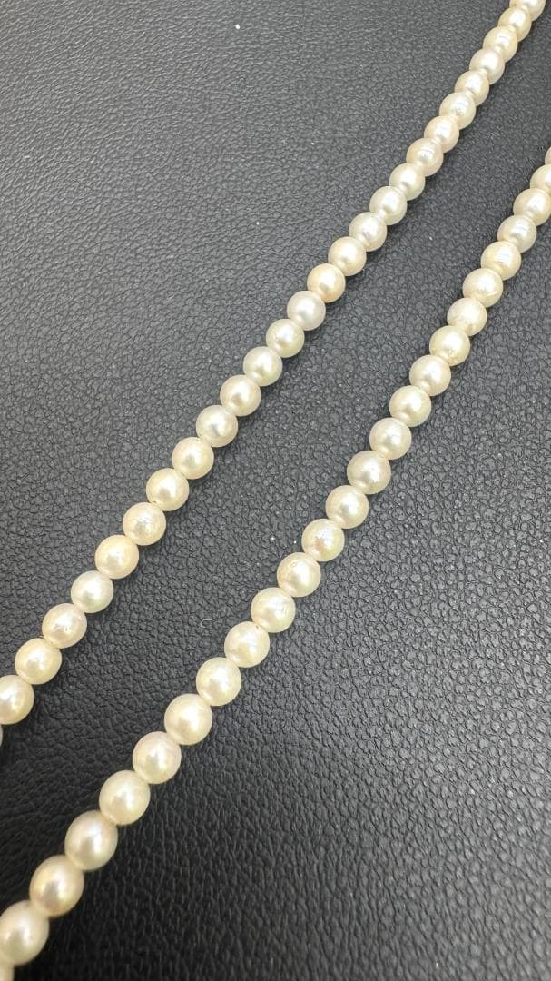 ★K18刻印留め具　ベビーパールネックレス　全長約40cm