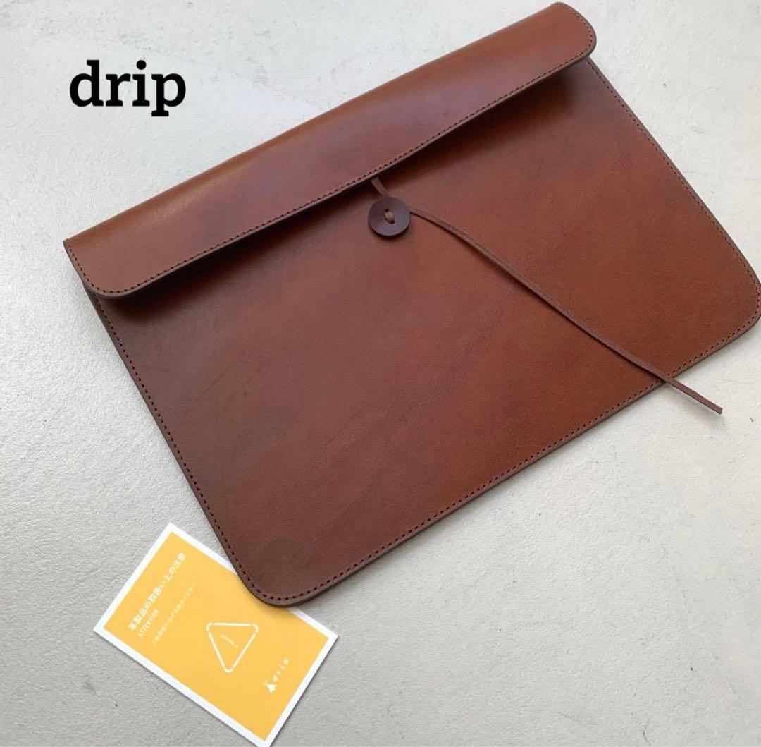 drip ブラウン レザー ノートPCケース