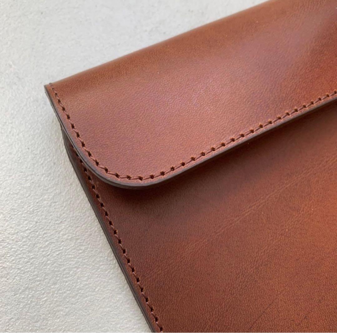 drip ブラウン レザー ノートPCケース