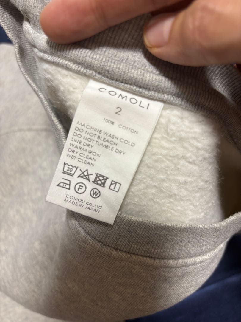 COMOLI コットン吊裏毛クルーネック　V01-05002 サイズ表記2