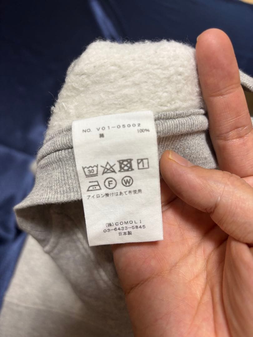 COMOLI コットン吊裏毛クルーネック　V01-05002 サイズ表記2