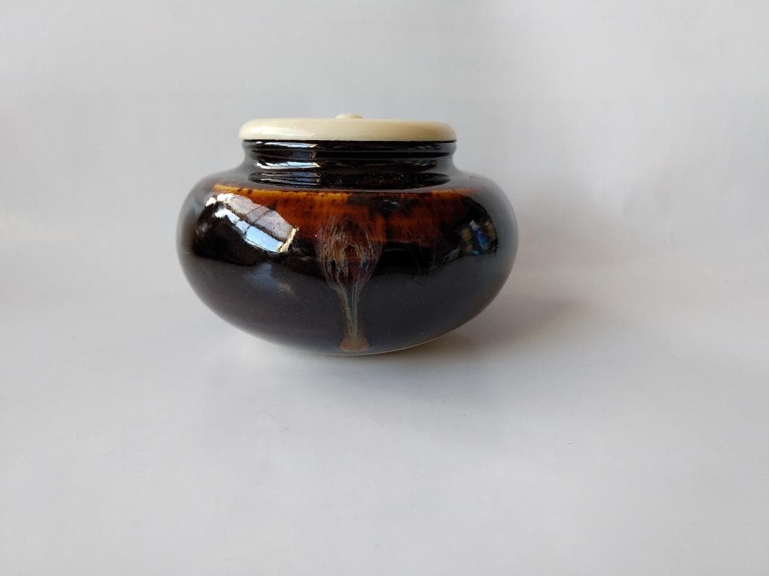 桶谷定一 大海茶入 仕覆 亀甲龍紋緞子 茶道具 共箱 茶入 新品 未使用 保管品