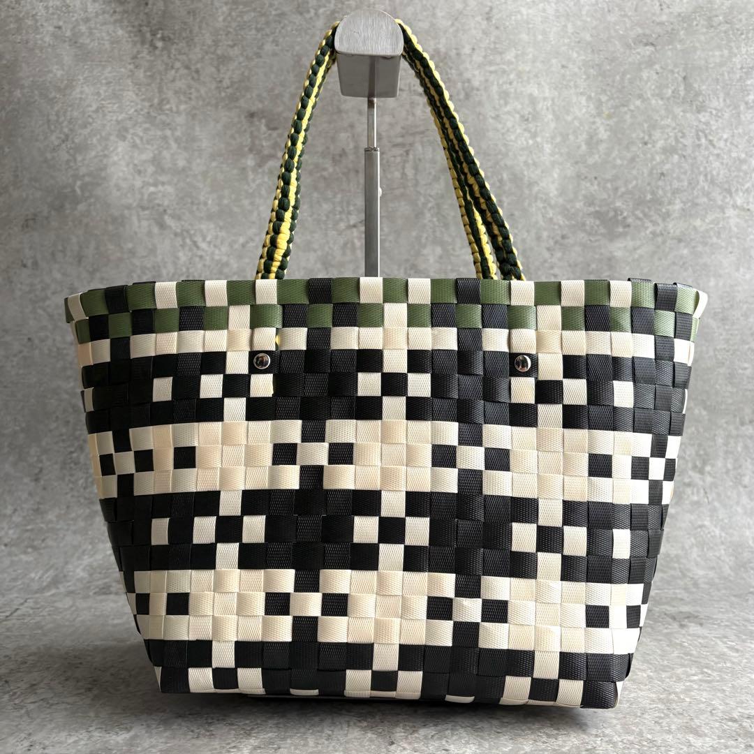 【リンリン様】MARNI ジャージー ハンドル バスケット かごバッグ トート