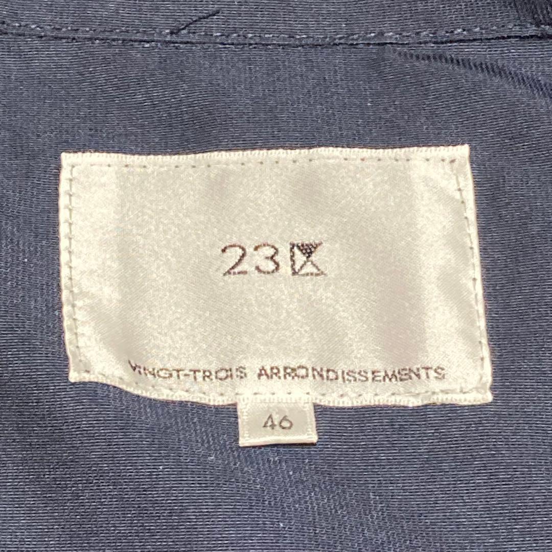 【美品】23区 46 コート ライトタッサーモッズコート ゆったり 体型カバー