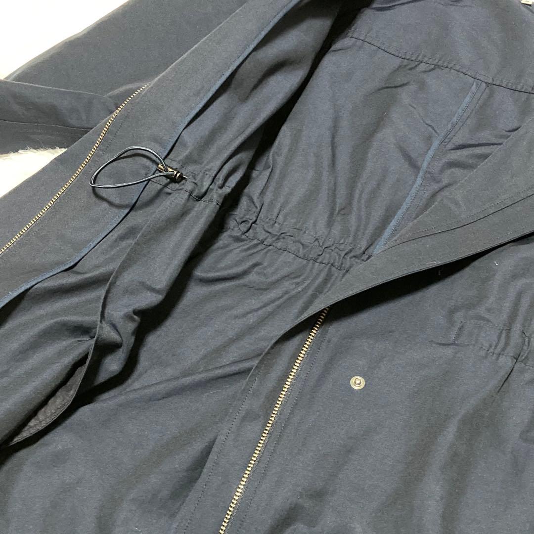 【美品】23区 46 コート ライトタッサーモッズコート ゆったり 体型カバー