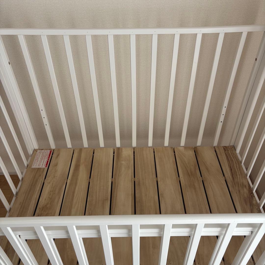 KATOJI レギュラー　ベビーベッド　ハイタイプ　ホワイト