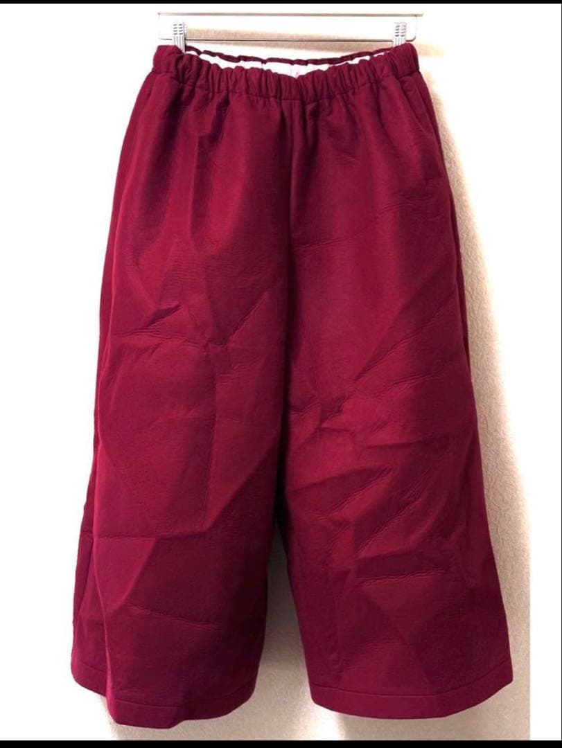 21aw コムデギャルソン コムコム フェルト ワイドパンツ レッド S