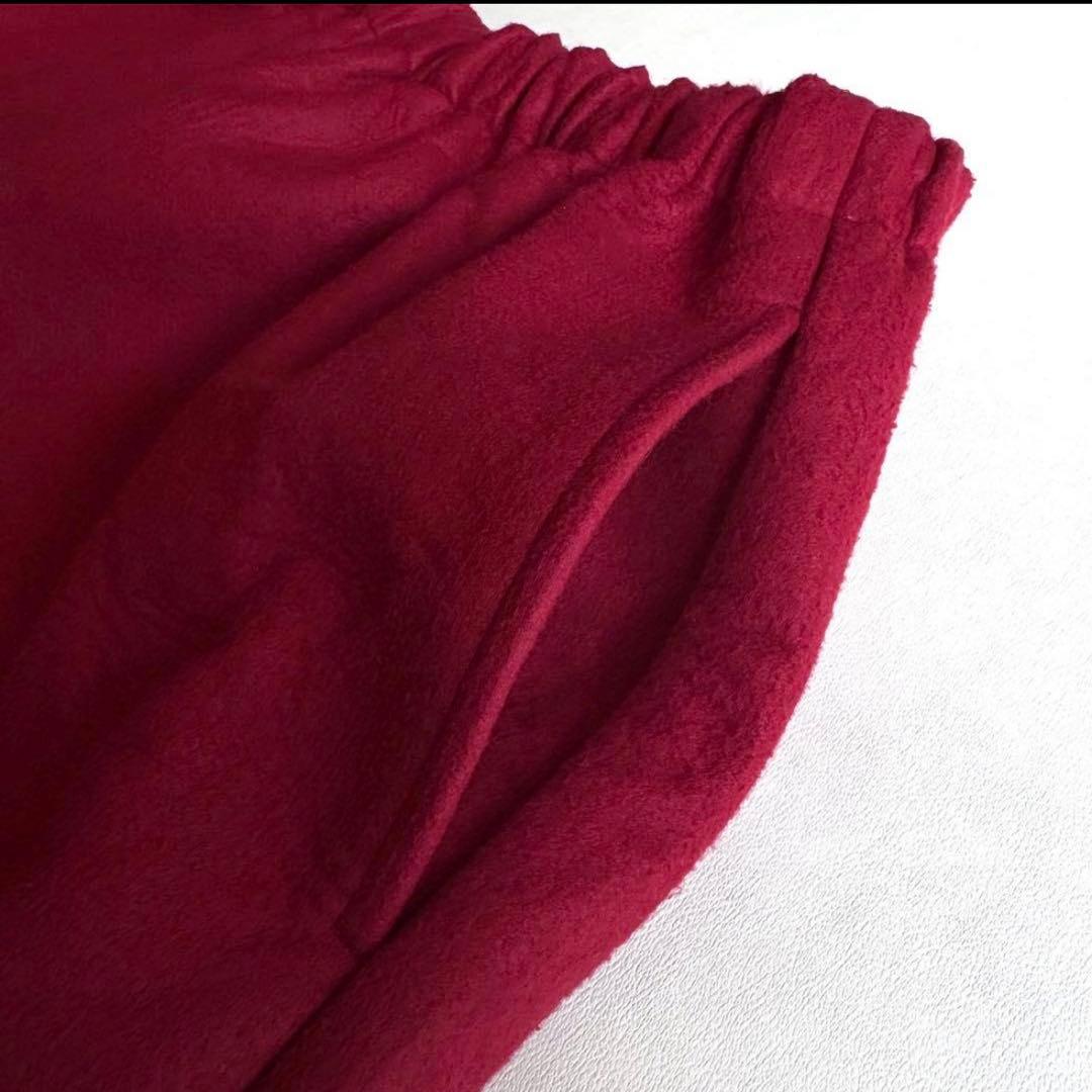 21aw コムデギャルソン コムコム フェルト ワイドパンツ レッド S