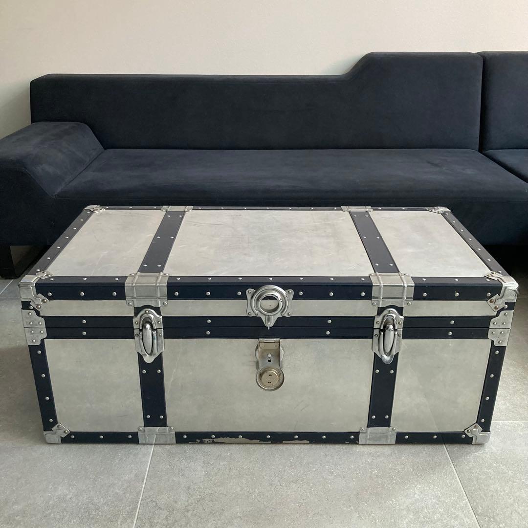 ヴィンテージ 大型トランク 船舶トランク インダストリアル 収納 ローテーブル