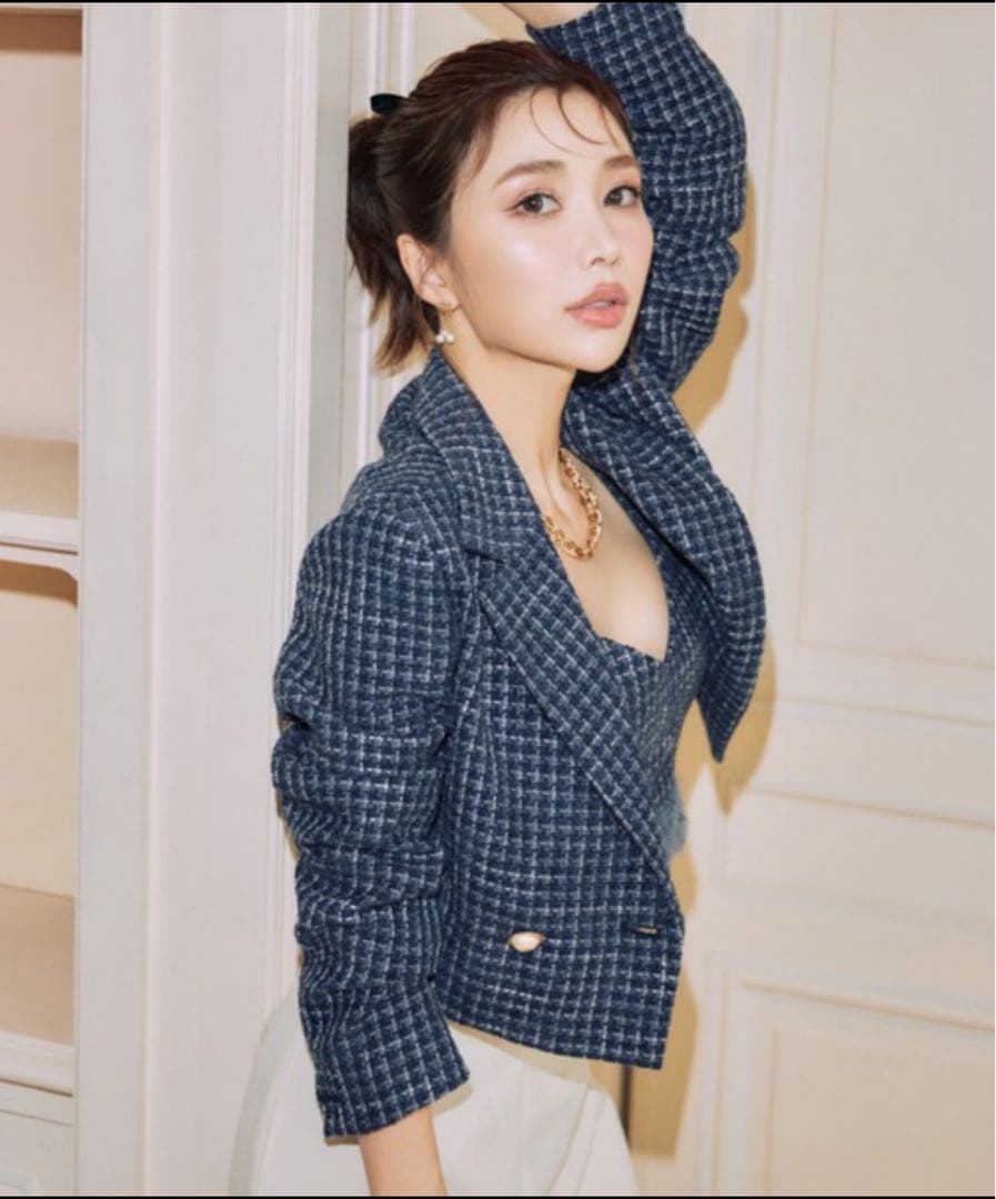 EIMY ISTOIRE‪‪❤︎‬パールツイードショートジャケット