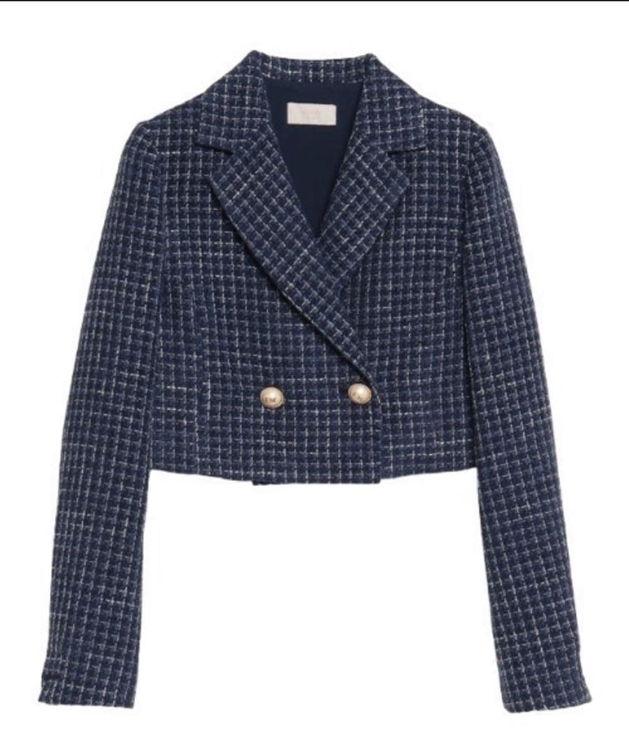 EIMY ISTOIRE‪‪❤︎‬パールツイードショートジャケット