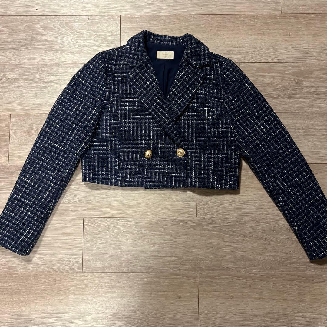 EIMY ISTOIRE‪‪❤︎‬パールツイードショートジャケット