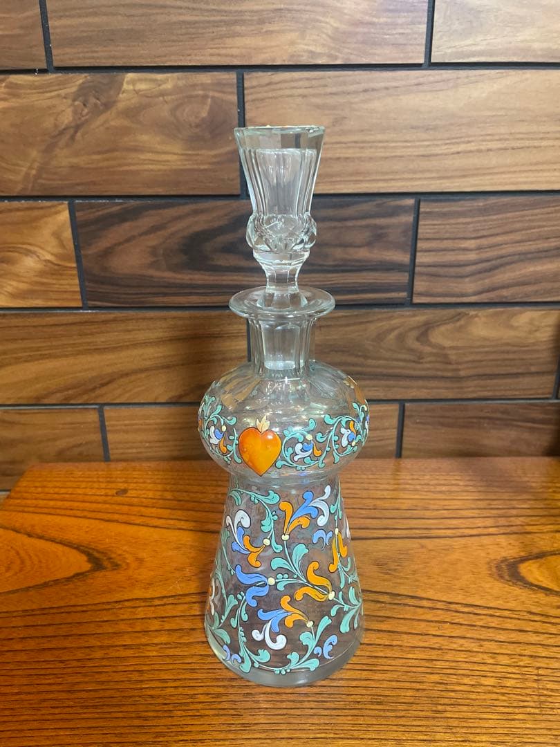 雨宮喜能登　窯彩硝子　デカンタ　クリスタルガラス