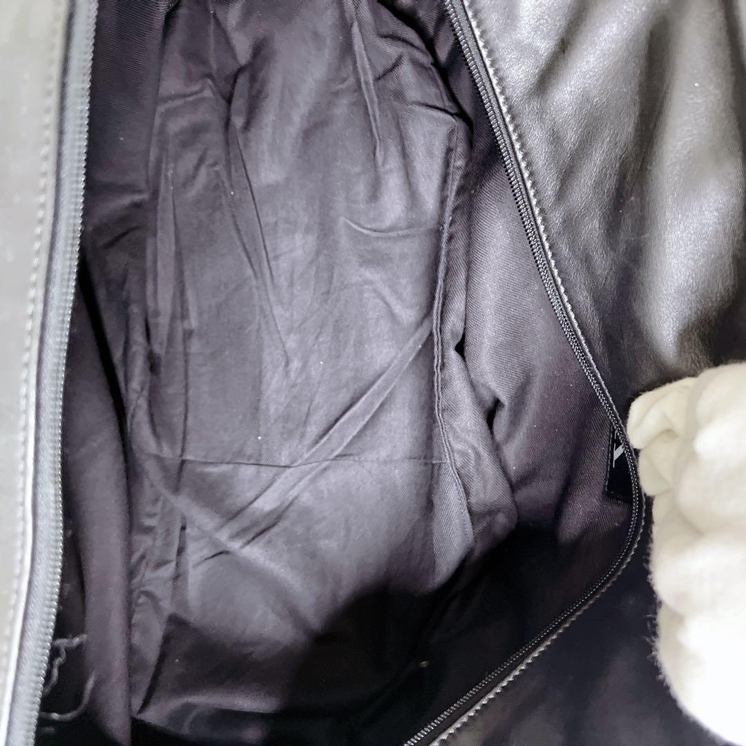   レザー ボストンバッグ 大容量 ブラック　2way