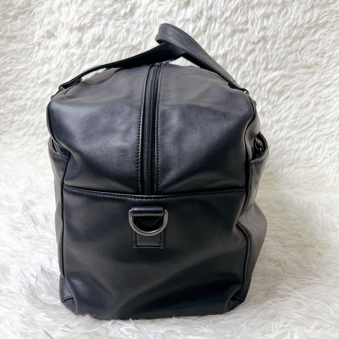   レザー ボストンバッグ 大容量 ブラック　2way