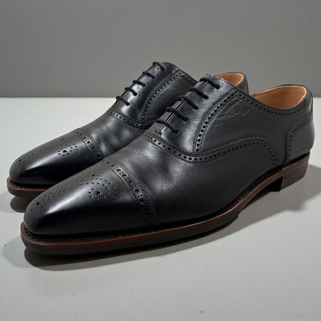 美品 スコッチグレイン オデッサ ドレスシューズ 26.5cm セミブローグ 黒