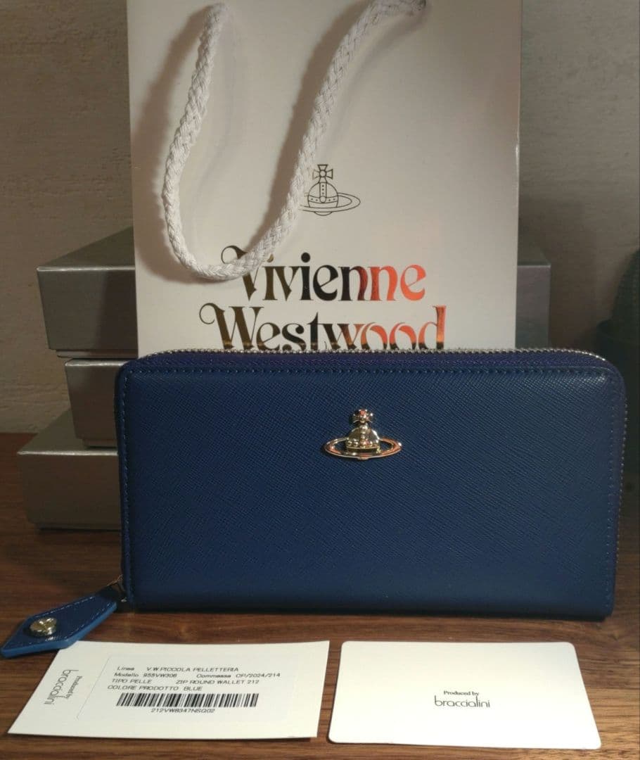 [新品、未使用]Vivienne Westwood☆ラウンドジップ長財布BLUE
