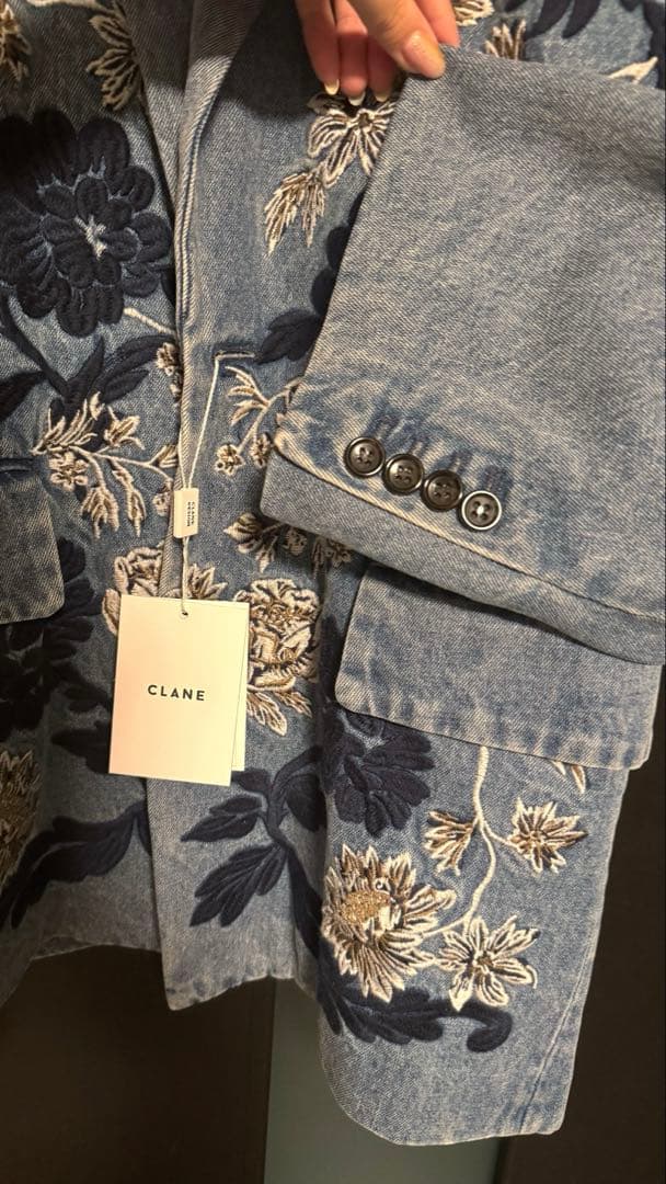 ジャケット・アウター CLANE FLOWER EMBROIDERY TAILORED JACKET