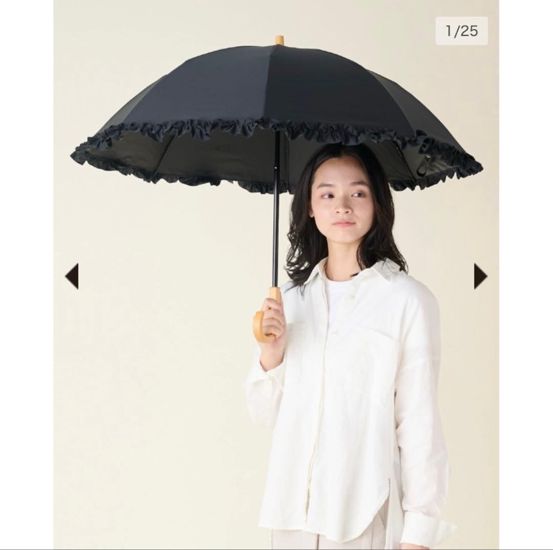 サンバリア100 折りたたみ日傘 ２段折 フリル