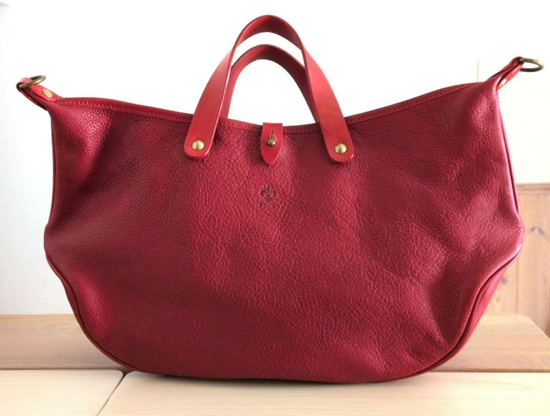 【美品】 CI-VA (チーバ) 舟型2wayバッグ 牛ヌメ革