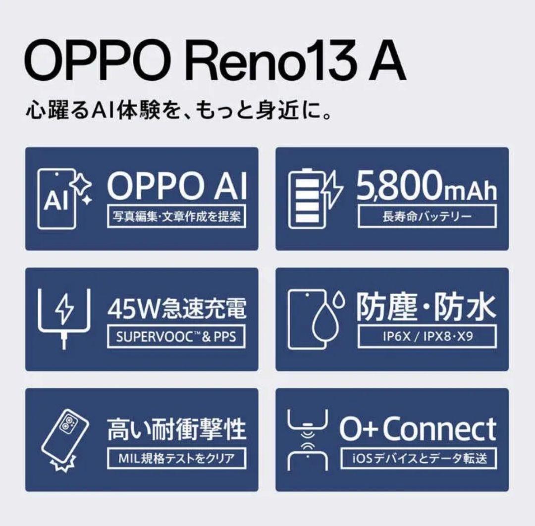 未開封✨️OPPO Reno 13A チャコールグレー CPH2699 量販店版