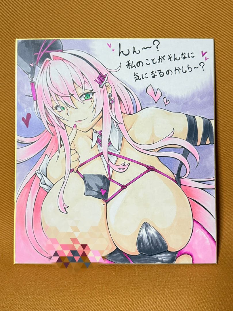 にゃんたろす様ご依頼品 ベルベット色紙イラスト