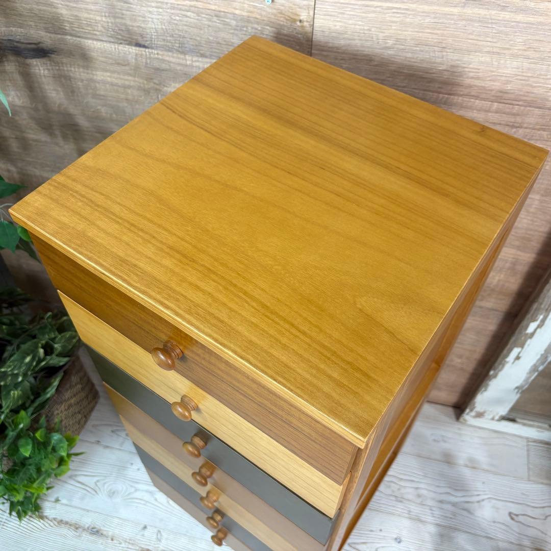 ナチュラルウッド桐材無垢木製カラー多引き出し7段チェストタンス収納飾り棚収納家具