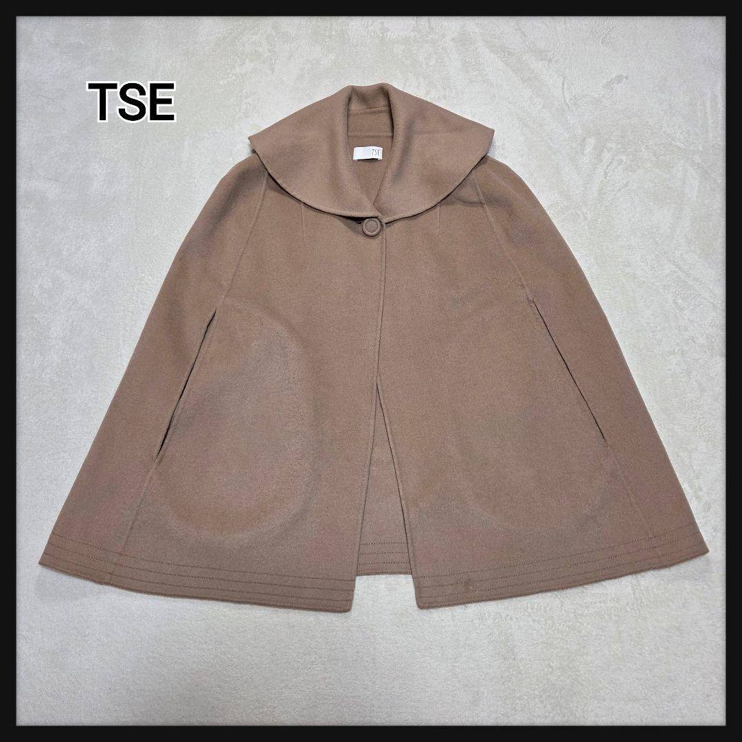 TSE ポンチョコート ケープ カシミヤ100% ショールカラー M～Lサイズ