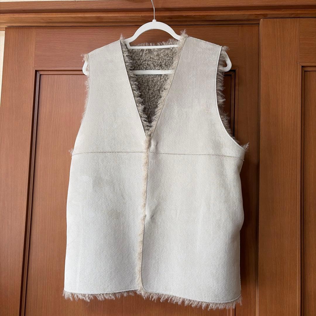 rose　マイカ&ディール　ベージュファーベスト ノーカラー