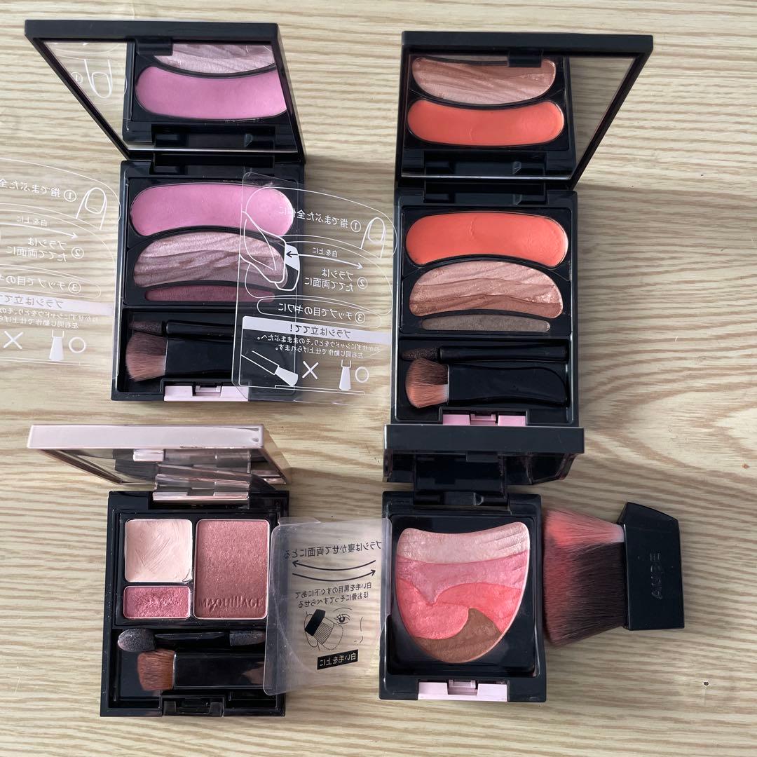 オーブアイシャドウN18、N16&チーク02、マキアージュスタイリングアイズS