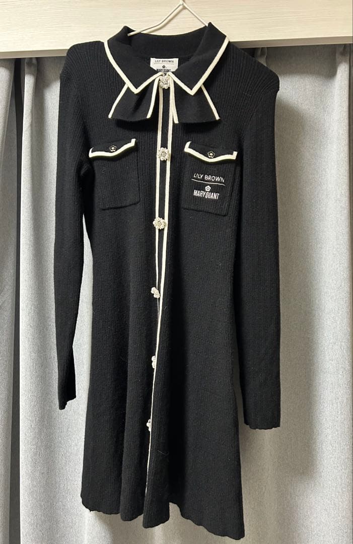 LILY BROWN×MARY QUANT ビジューボタンミニニットワンピース