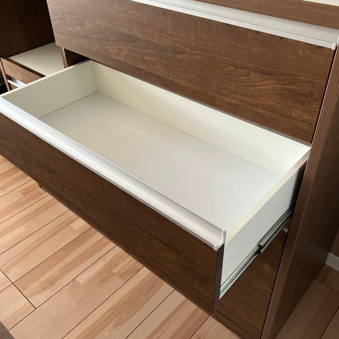 キッチンボード 食器棚 引き出し付き　ダークブラウン