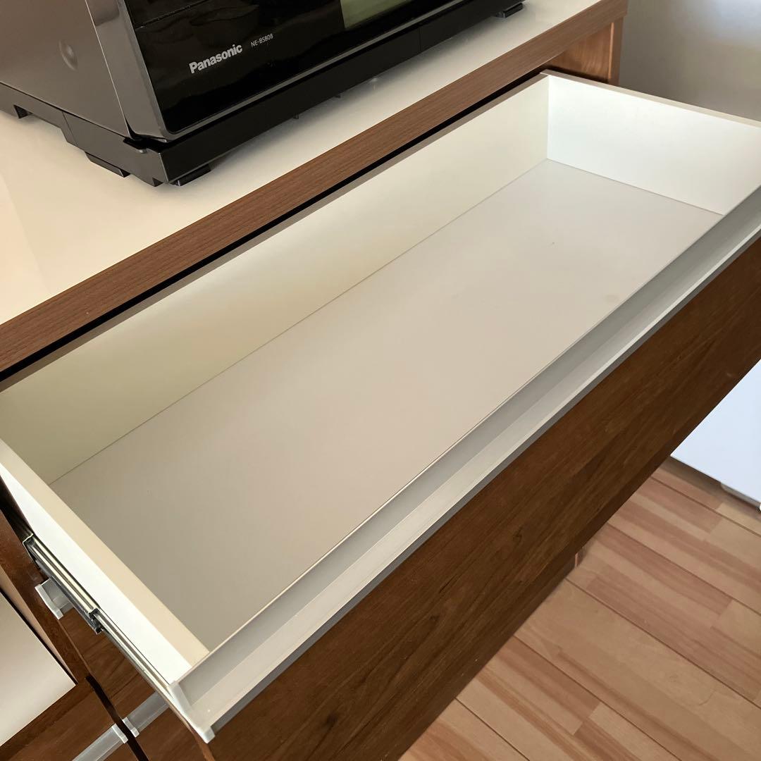 キッチンボード 食器棚 引き出し付き　ダークブラウン