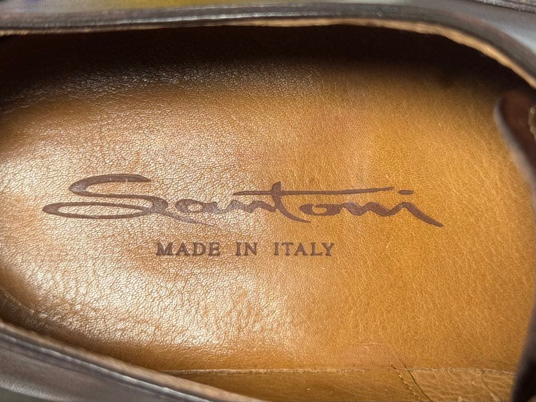 未使用　サントーニ　ストレートチップ　5.5　ダークブラウン　箱・袋・冊子付