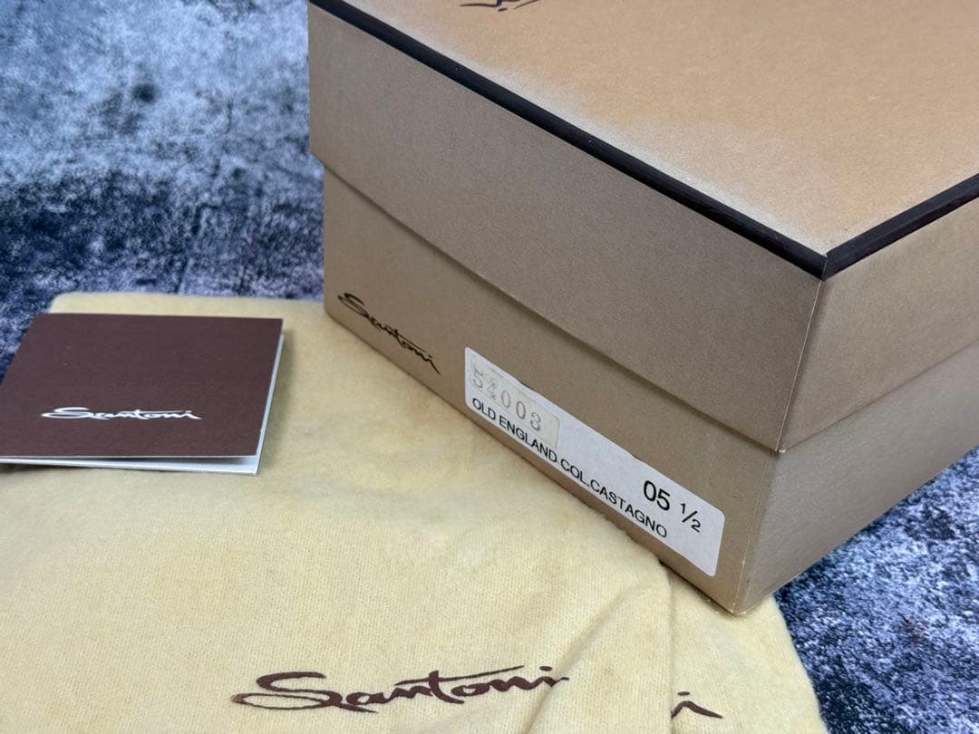 未使用　サントーニ　ストレートチップ　5.5　ダークブラウン　箱・袋・冊子付