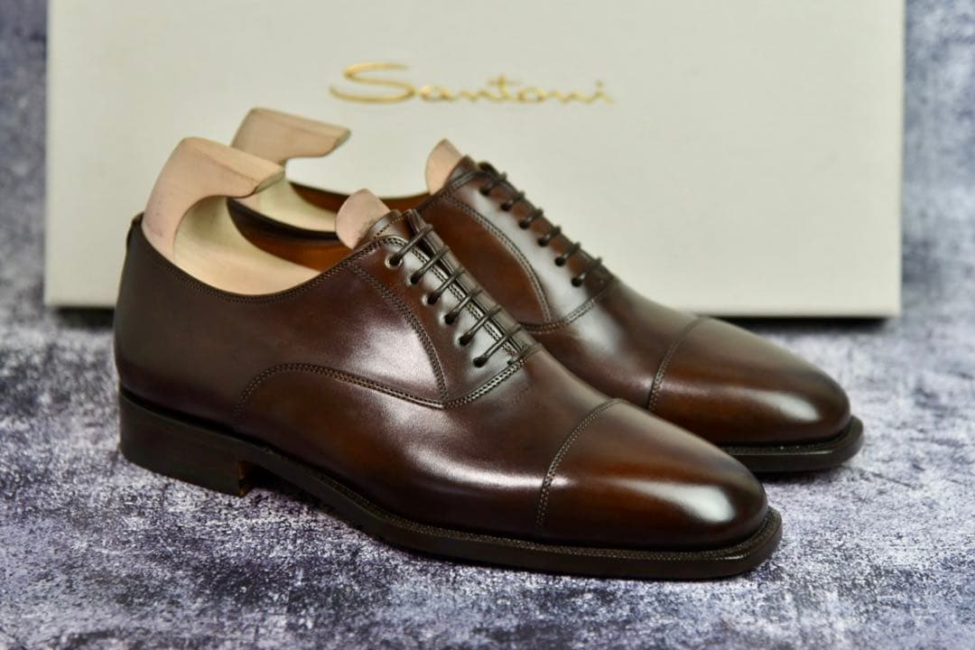 未使用　サントーニ　ストレートチップ　5.5　ダークブラウン　箱・袋・冊子付