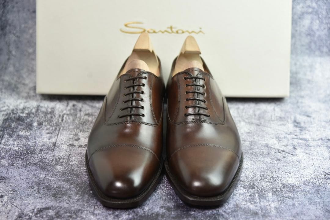 未使用　サントーニ　ストレートチップ　5.5　ダークブラウン　箱・袋・冊子付