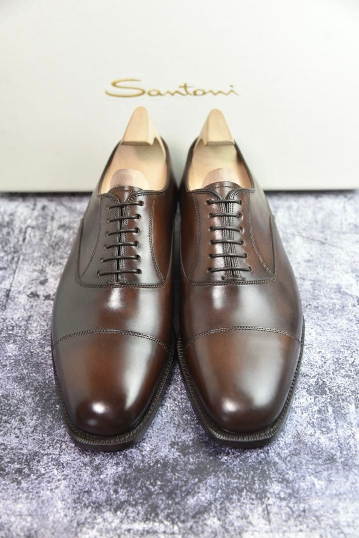 未使用　サントーニ　ストレートチップ　5.5　ダークブラウン　箱・袋・冊子付