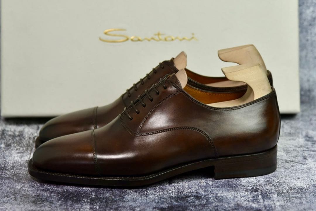 未使用　サントーニ　ストレートチップ　5.5　ダークブラウン　箱・袋・冊子付