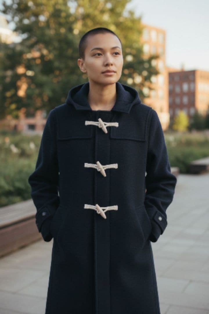 Paul Smith ダッフルロングコート ネイビー Lサイズ フード付き