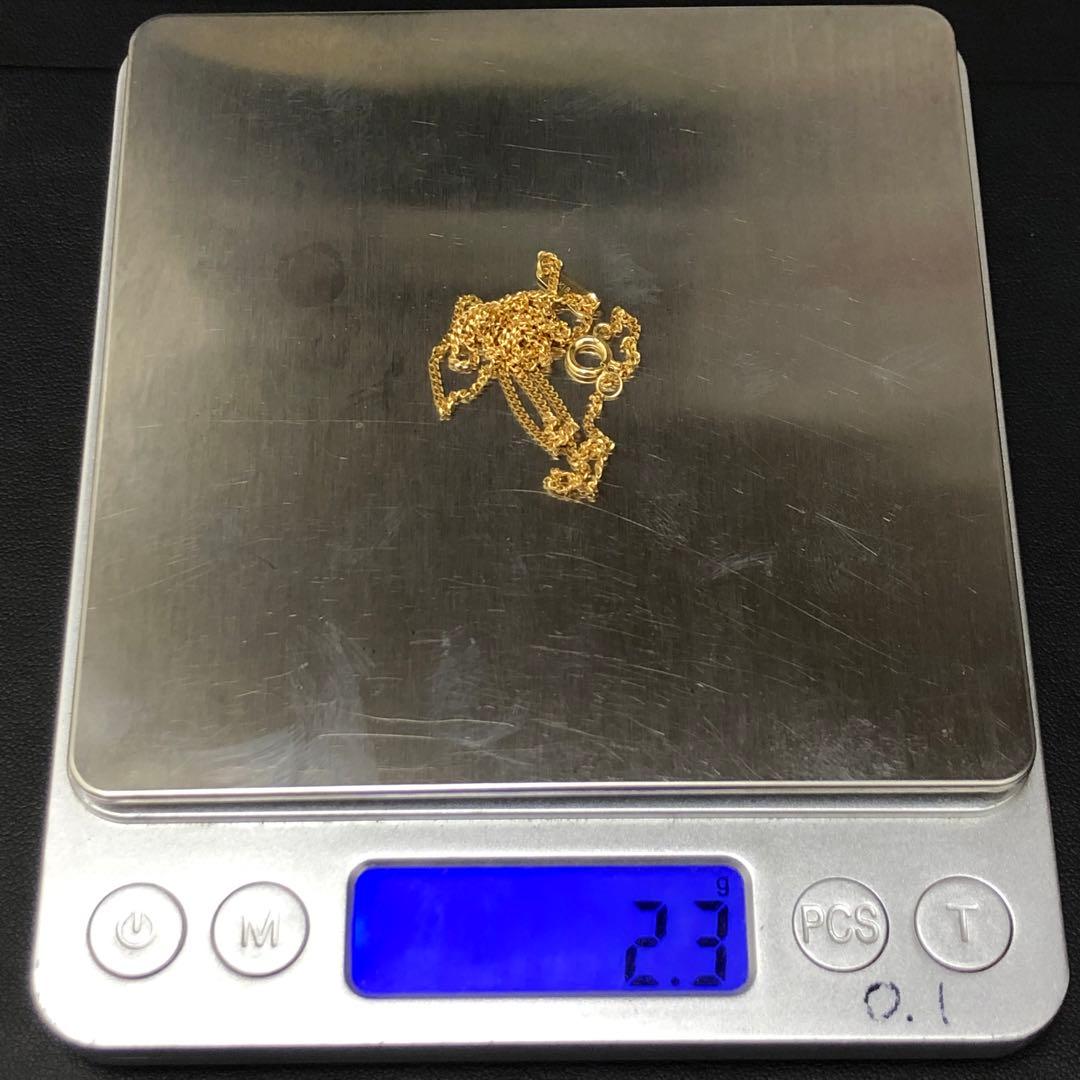 (B012201)K18 チェーン YG 喜平2面シングル ホールマーク