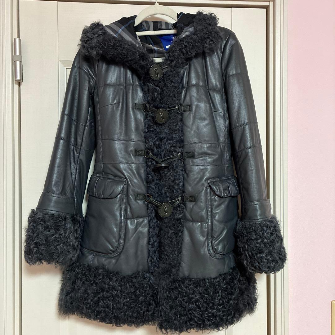 BURBERRY BLUE LABELバーバリーブルーレーベル　ラムレザーコート