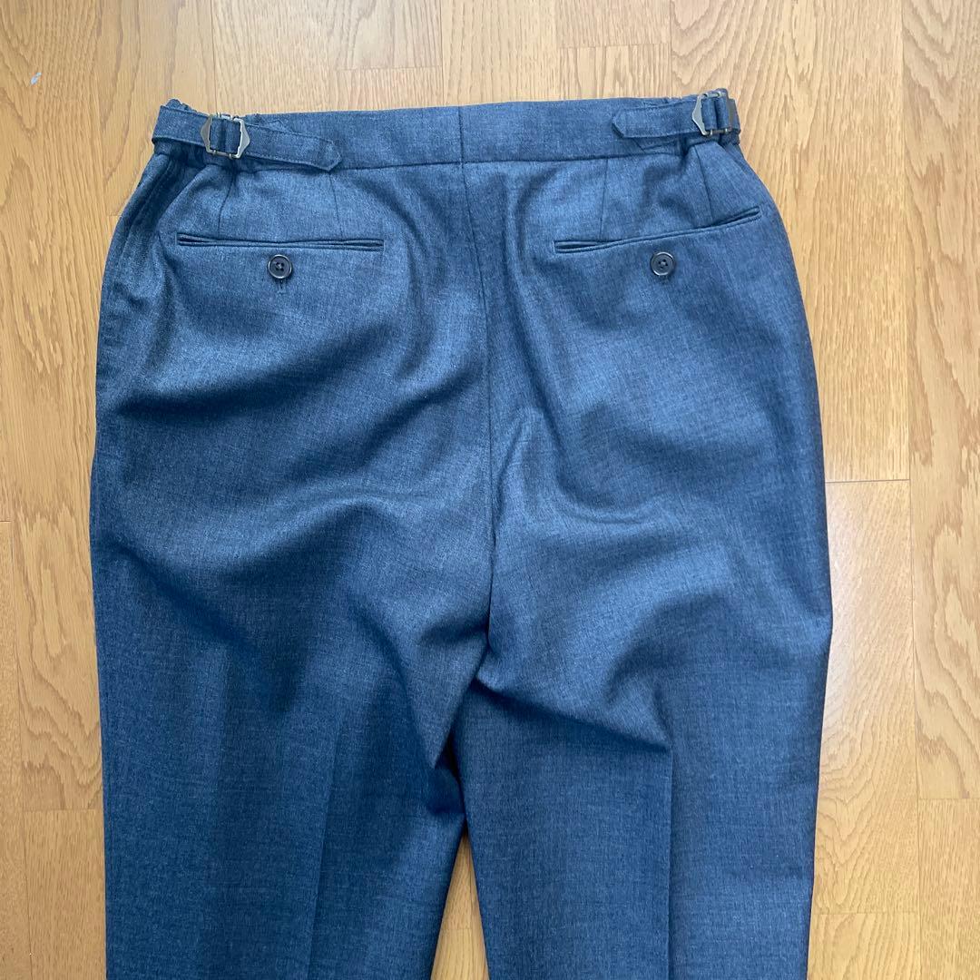 【美品】ムーバーガーメンツ 1タックワイド ウール100 トラウザーズセット