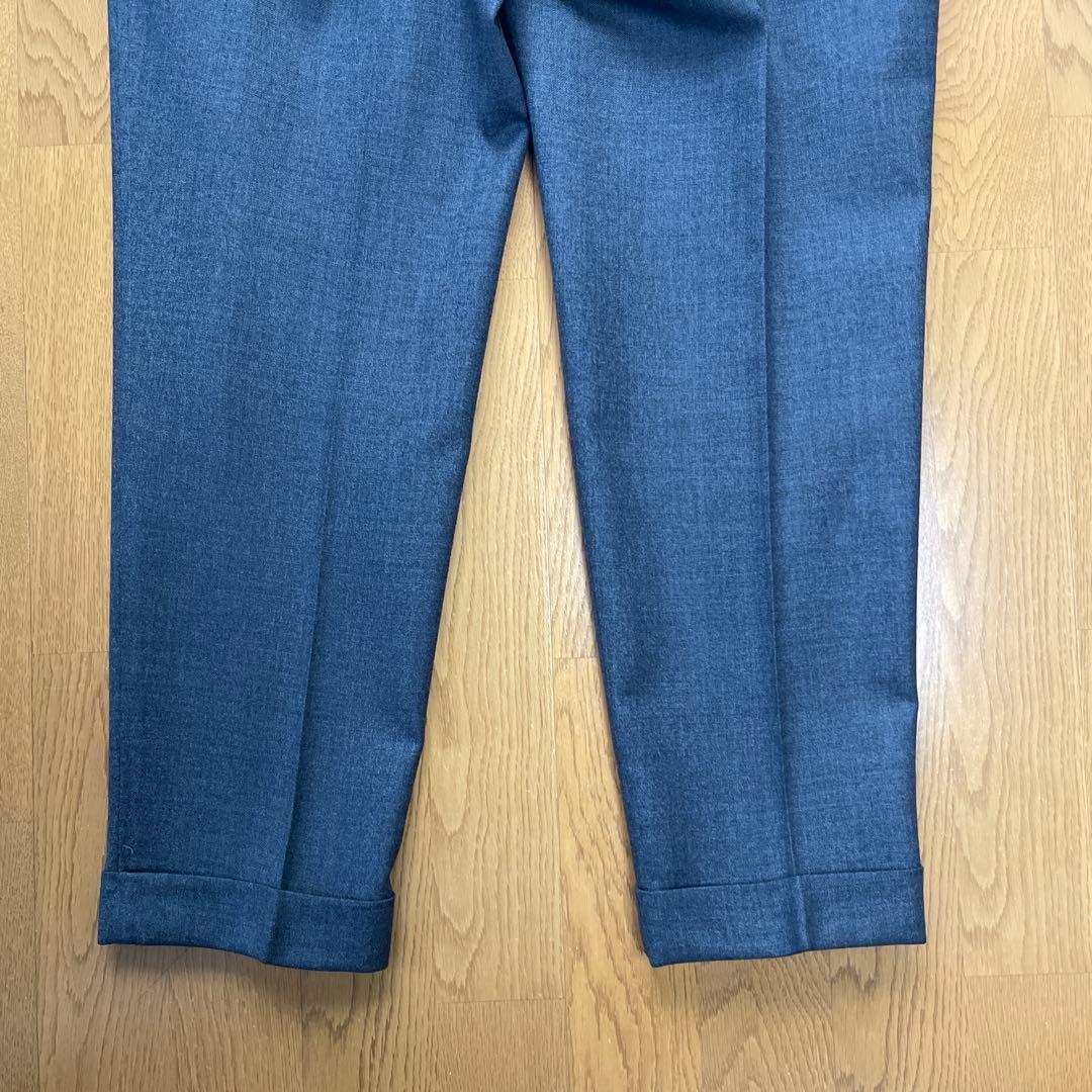 【美品】ムーバーガーメンツ 1タックワイド ウール100 トラウザーズセット