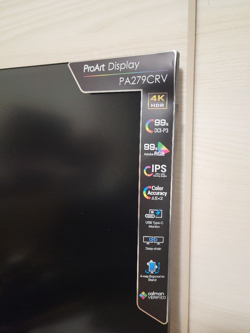 美品　ASUS 4K モニター ProArt PA279CRV