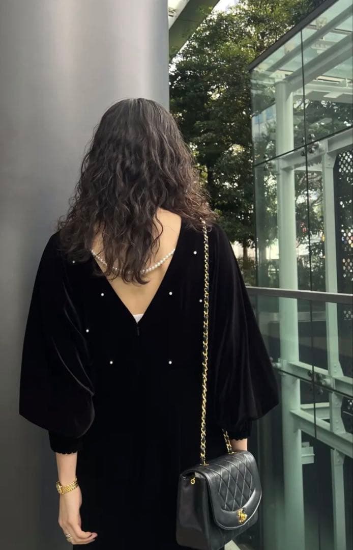 AMERI VINTAGE ／アメリ／ベロアドレス／オケージョンドレス/ S