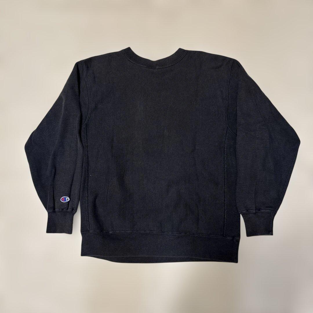 こ*じ様 90s 刺繍タグ リバースウィーブ ブラック L(14〜16)