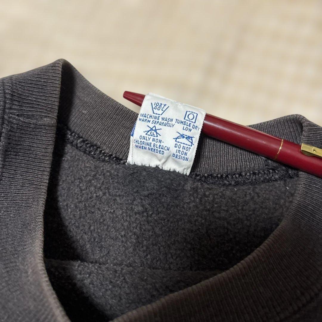 こ*じ様 90s 刺繍タグ リバースウィーブ ブラック L(14〜16)