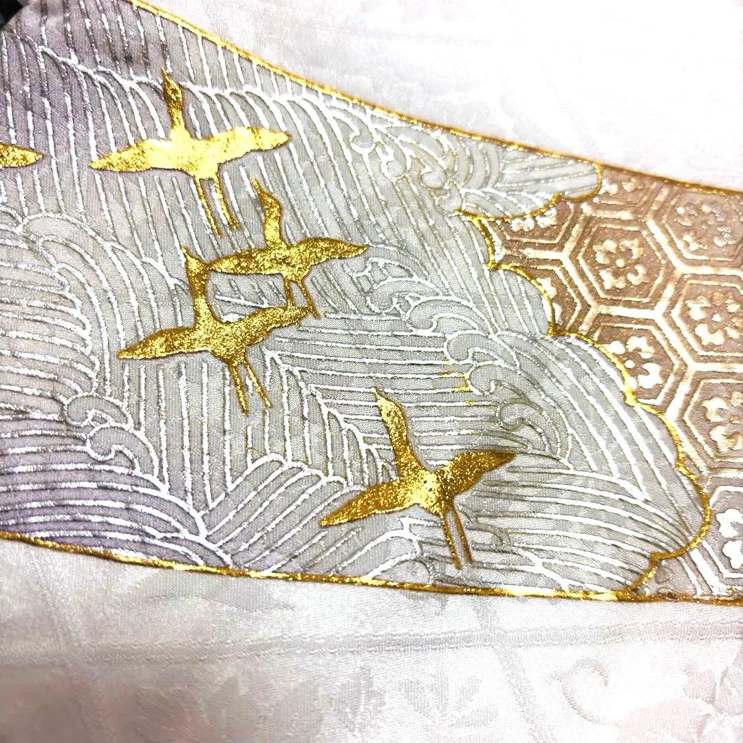 新作❗️【新品/日本製】白 手箔染め お宮参り産着 男の子 熨斗柄