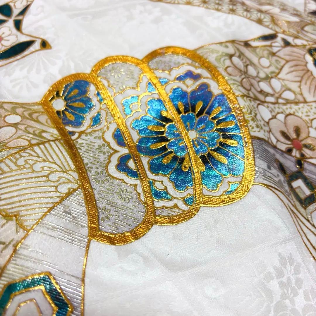 新作❗️【新品/日本製】白 手箔染め お宮参り産着 男の子 熨斗柄